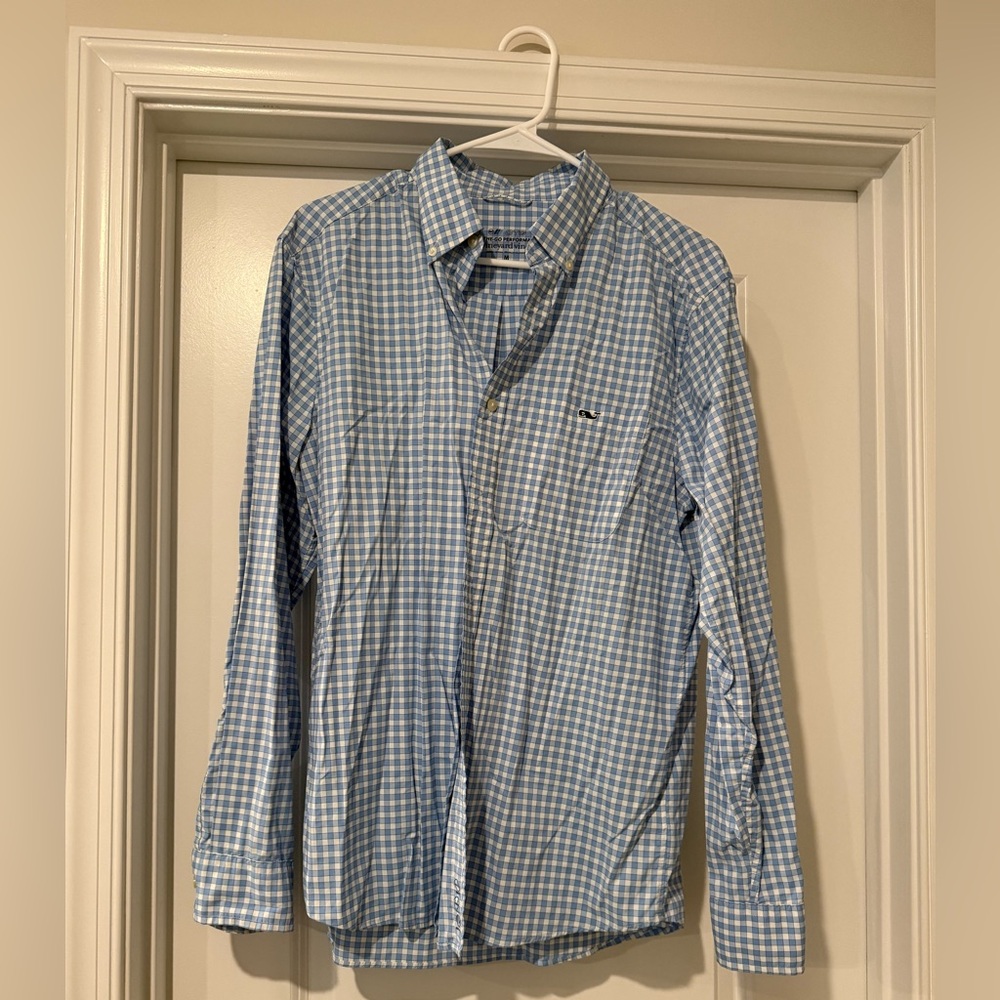 Vineyard Vines Light Blue Gingham Shirt